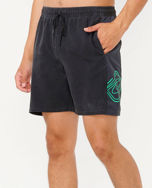 Sideways Volley 18" Boardshorts - Black/Lime