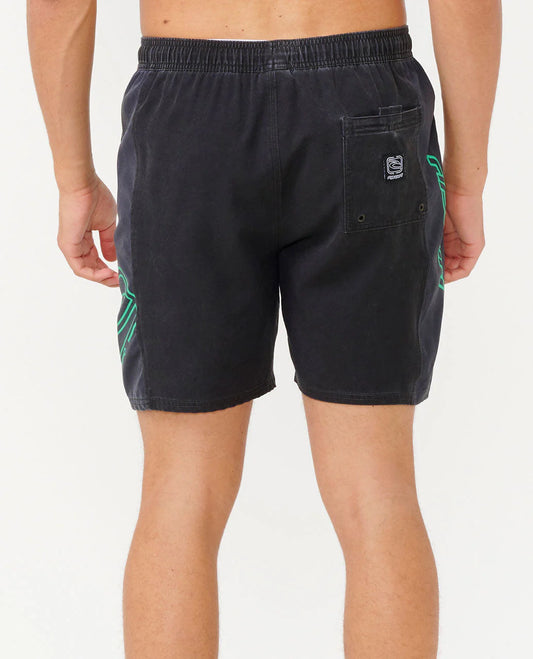 Sideways Volley 18" Boardshorts - Black/Lime