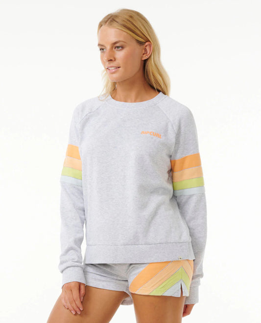 High Tide Raglan Crew - Light Grey Heather
