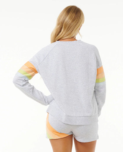High Tide Raglan Crew - Light Grey Heather