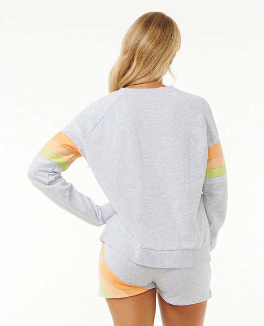 High Tide Raglan Crew - Light Grey Heather