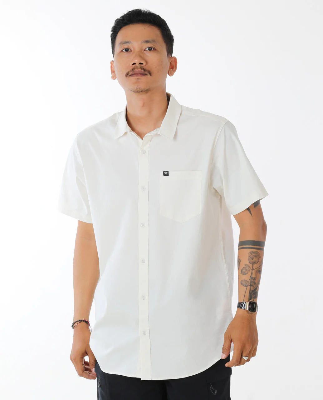 Plain Microsun Short Sleeve Shirt - Bone