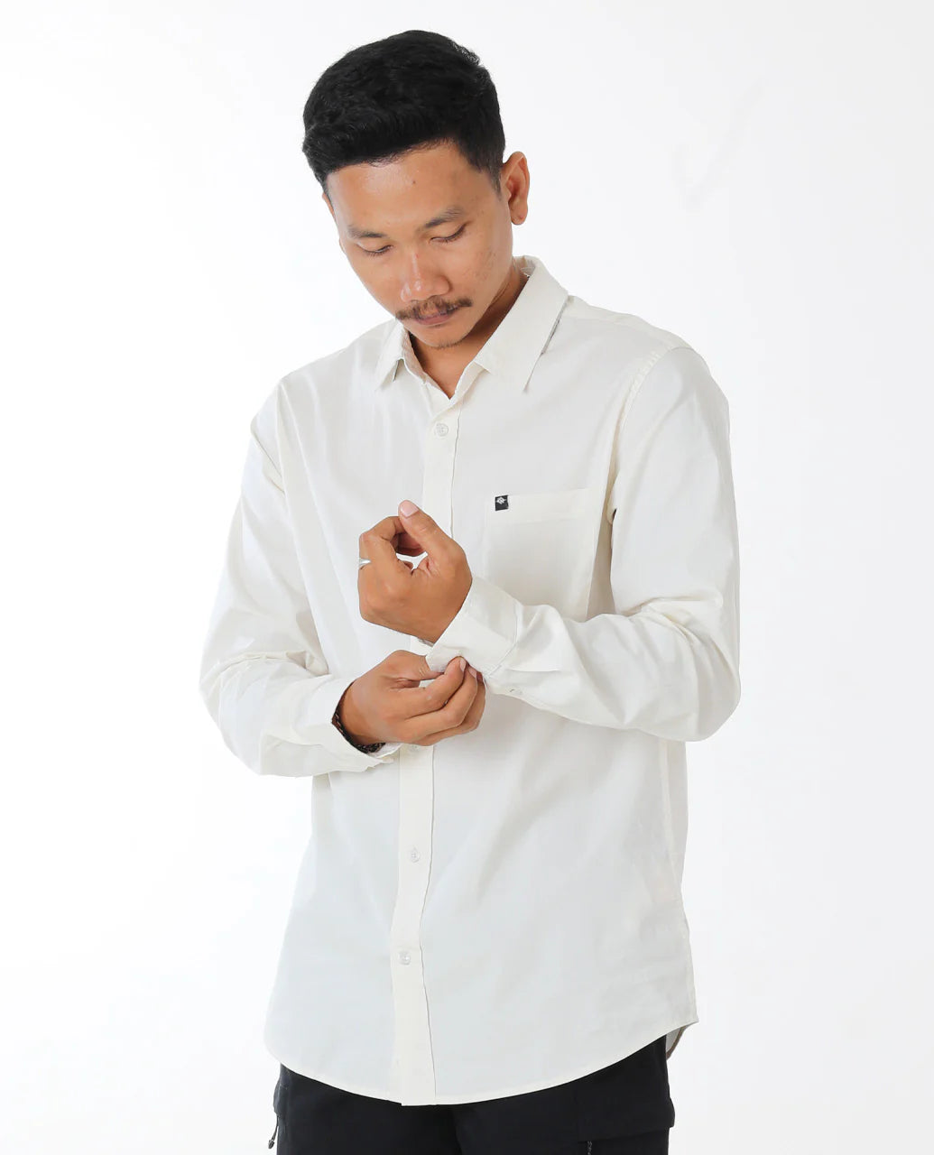 Plain Microsun Long Sleeve Shirt - Bone