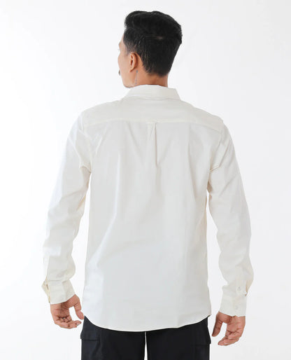 Plain Microsun Long Sleeve Shirt - Bone