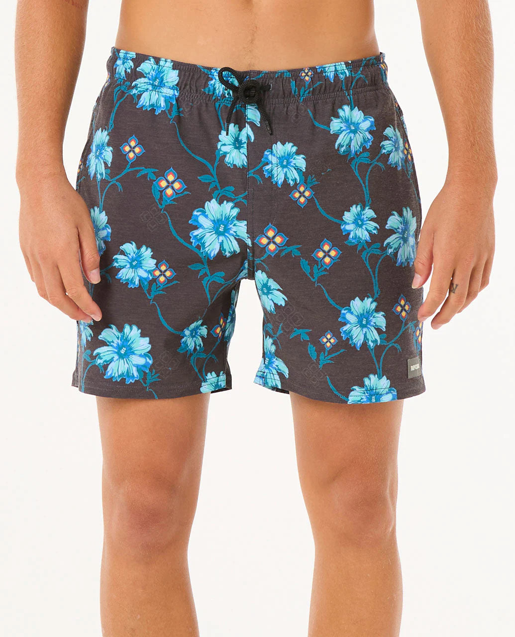 Surf Revival Floral Volley 16" Boardshorts - Black