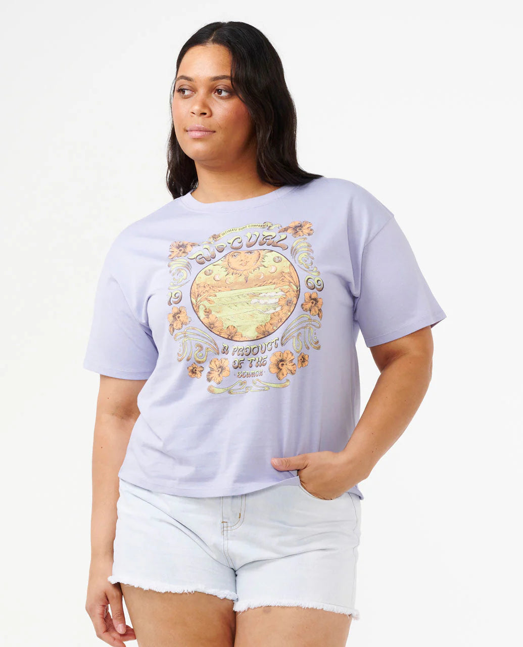 Celestial Search Relaxed Tee - Dusty Lilac