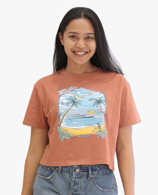 Bali Beach Life Tee - Dark Rust