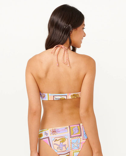 Beach Party Halter Crop Bikini Top - Multico