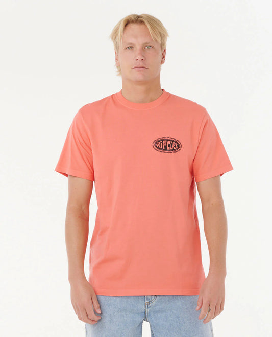 Raw Energy De Oval Tee - Rose Sky