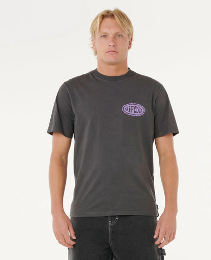 Raw Energy De Oval Tee - Washed Black