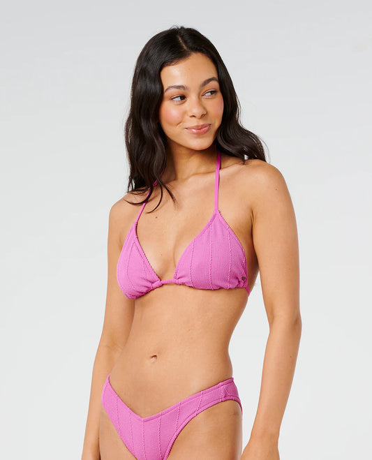 Vibe Surf Multi Fit Triangle Bikini Top - Purple Pink