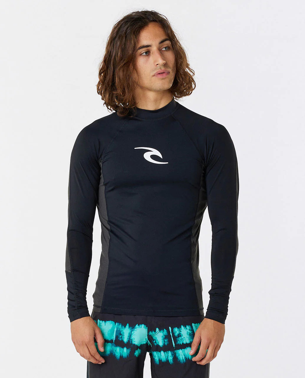 Waves UPF Perf Long Sleeve Rash Vest - Black