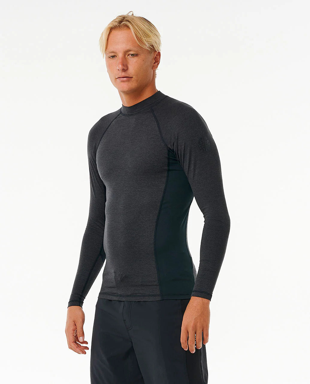 Dawn Patrol UPF Perf L/S Rash Vest - Black Marle