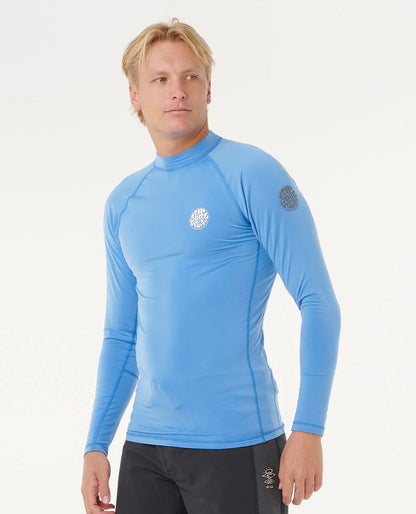 Icons UPF50+ Brushed Long Sleeve Rash Vest - Blue Gum