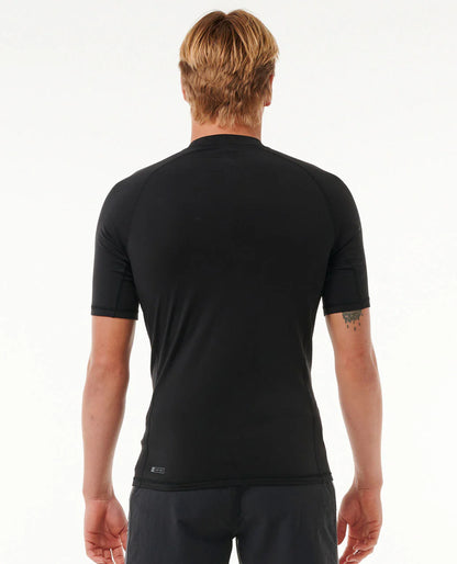 Icons UPF50+ Brushed Short Sleeve Rash Vest - Black