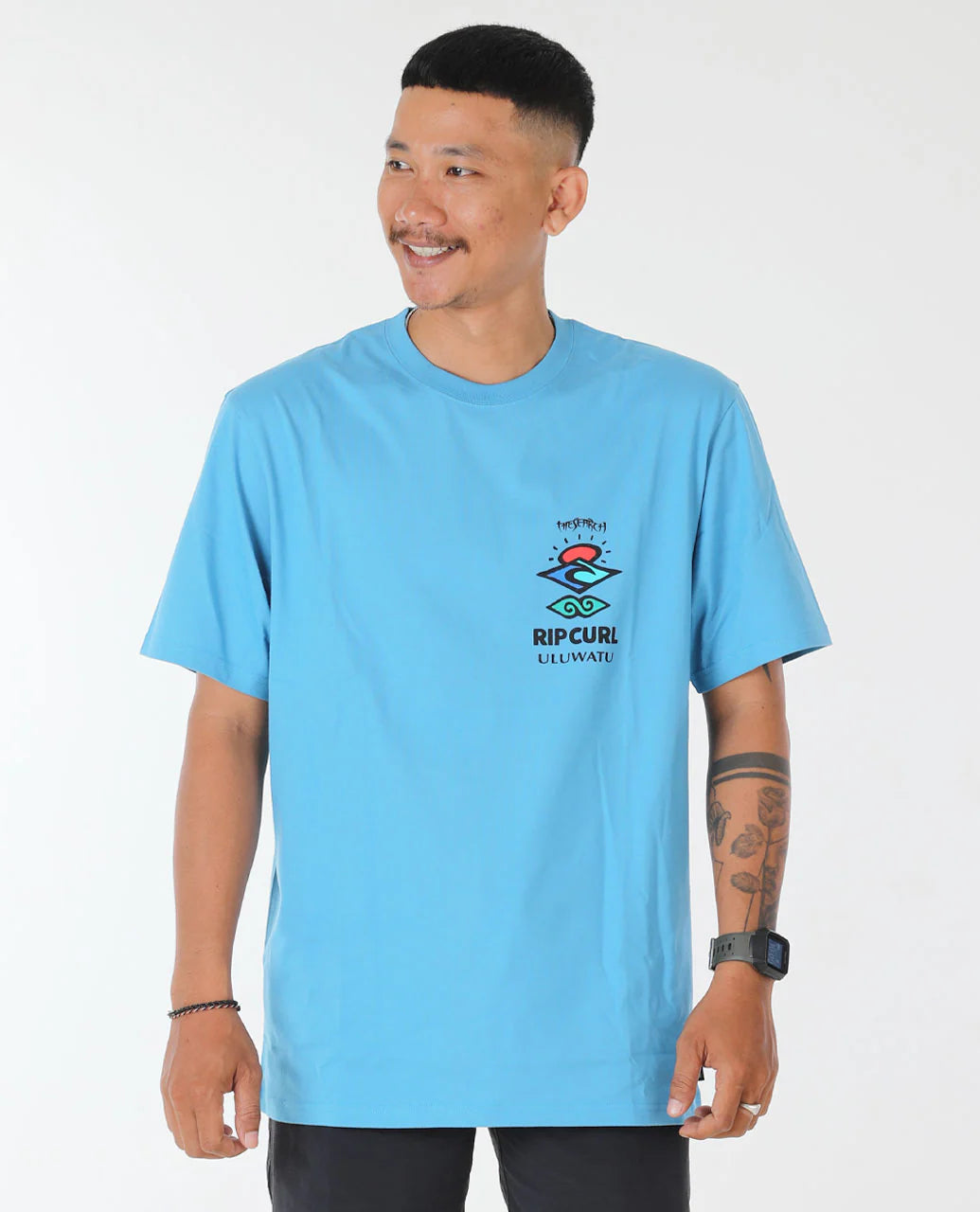 Bali Putu Surya Uluwatu Tee - Cendre Blue