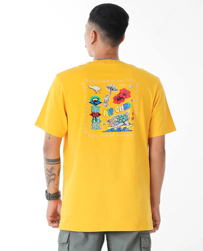 Bali Putu Surya Culture Tee - Royal Yellow