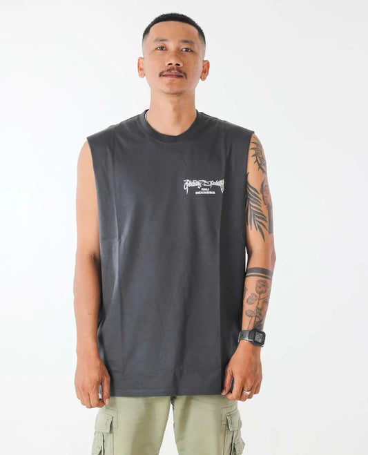 Bali 25 Muscle Tee - Washed Black