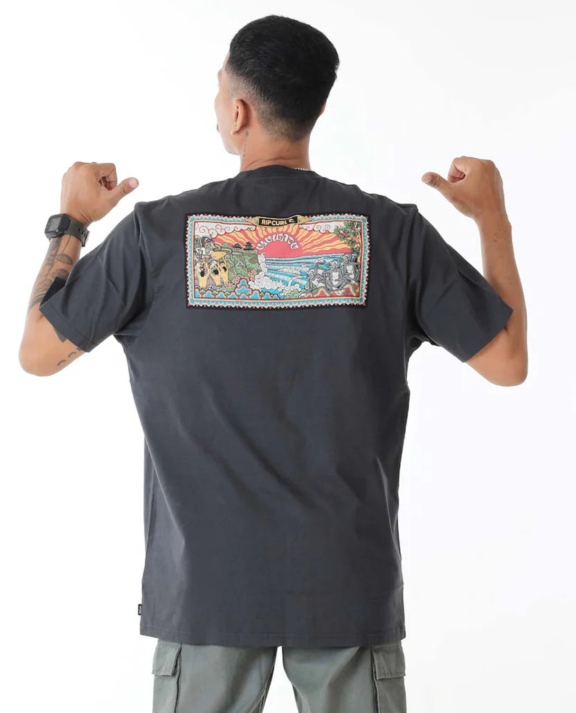Kecak Uluwatu Desto Tee - Washed Black