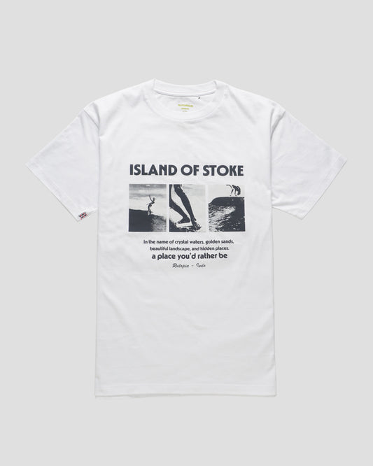 Rutopia Island of Stoke Tee Men - White