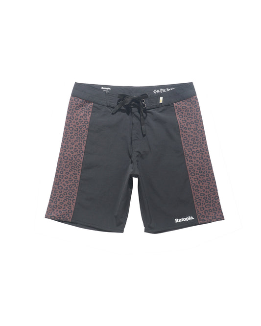 Rutopia Leopard Print Boardies Men - Black