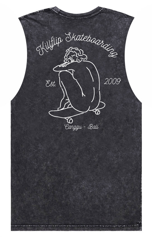 Canggu Skate Muscle Tee Men - Blackwash