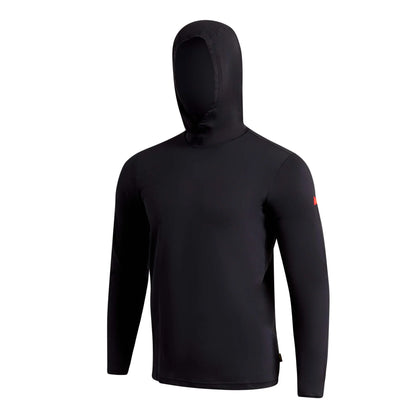 Florence Airtex Long Sleeve Hooded Shirt - Black