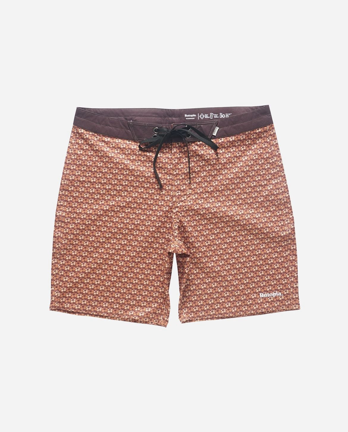 Rutopia Flower Orange Boardshort Men - Brown