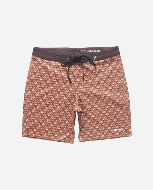 Rutopia Flower Orange Boardshort Men - Brown