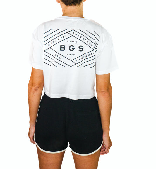 BGS Trippy Crop Tee White