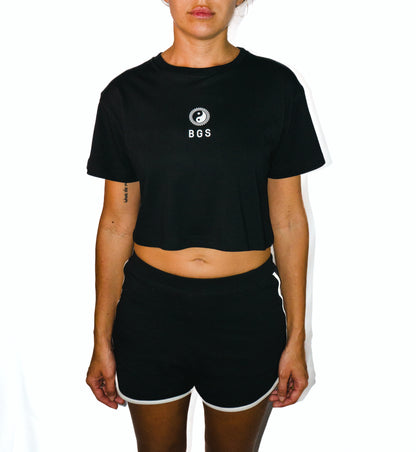 BGS Yin Yang Crop Tee - Black