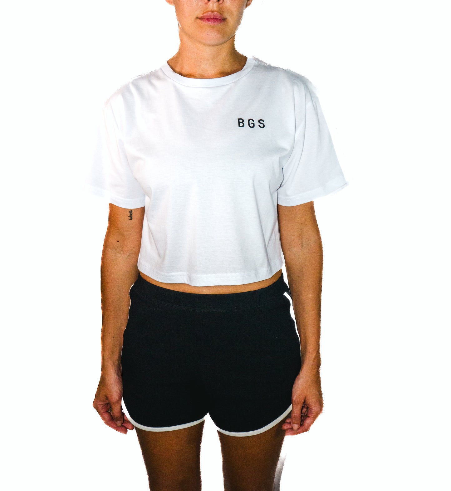 BGS Mawar Crop Tee - White