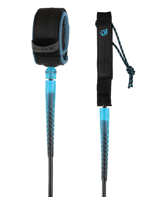 Creatures Longboard Ankle 9' Leash - Black/Cyan