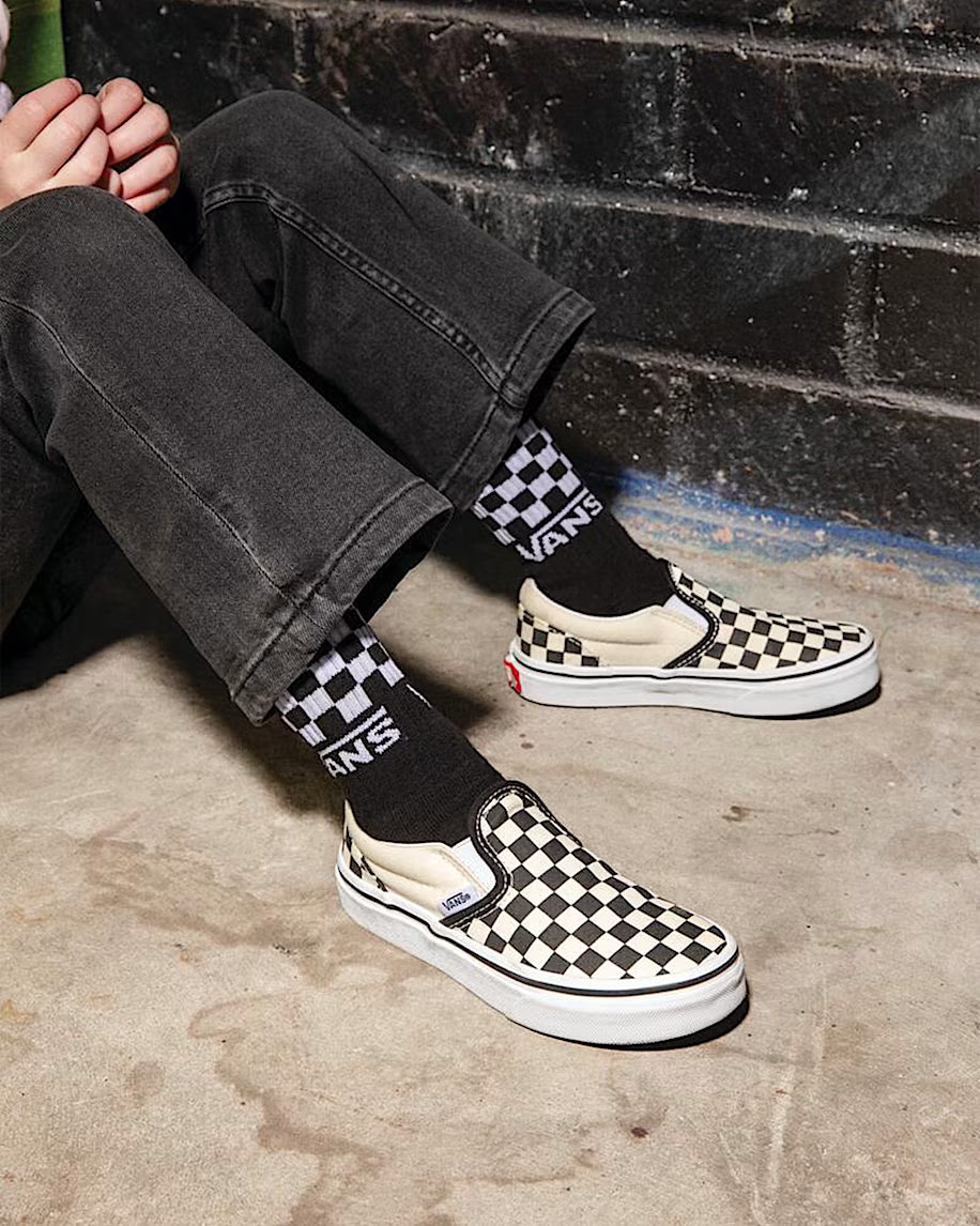 Original Vans Kids Slip on shoes UY (4-8 Years) - Black/White Checkerboard