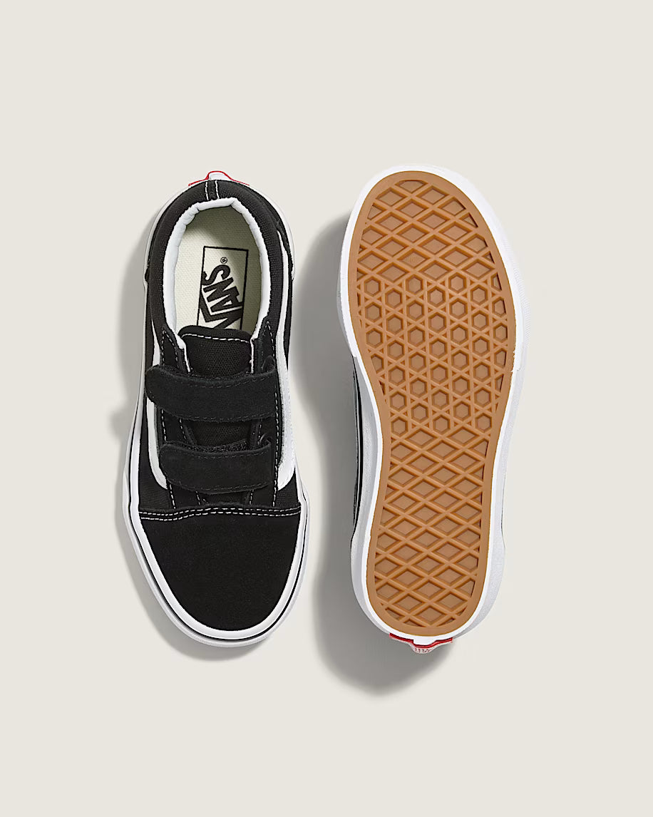 Original Vans Kids UY Old Skool V Shoes (4-8 Years)  - Black/True White
