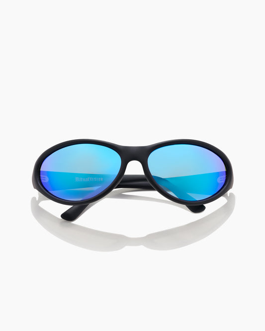 RV-Morphine Matte Black-Blue Reflective Polarized