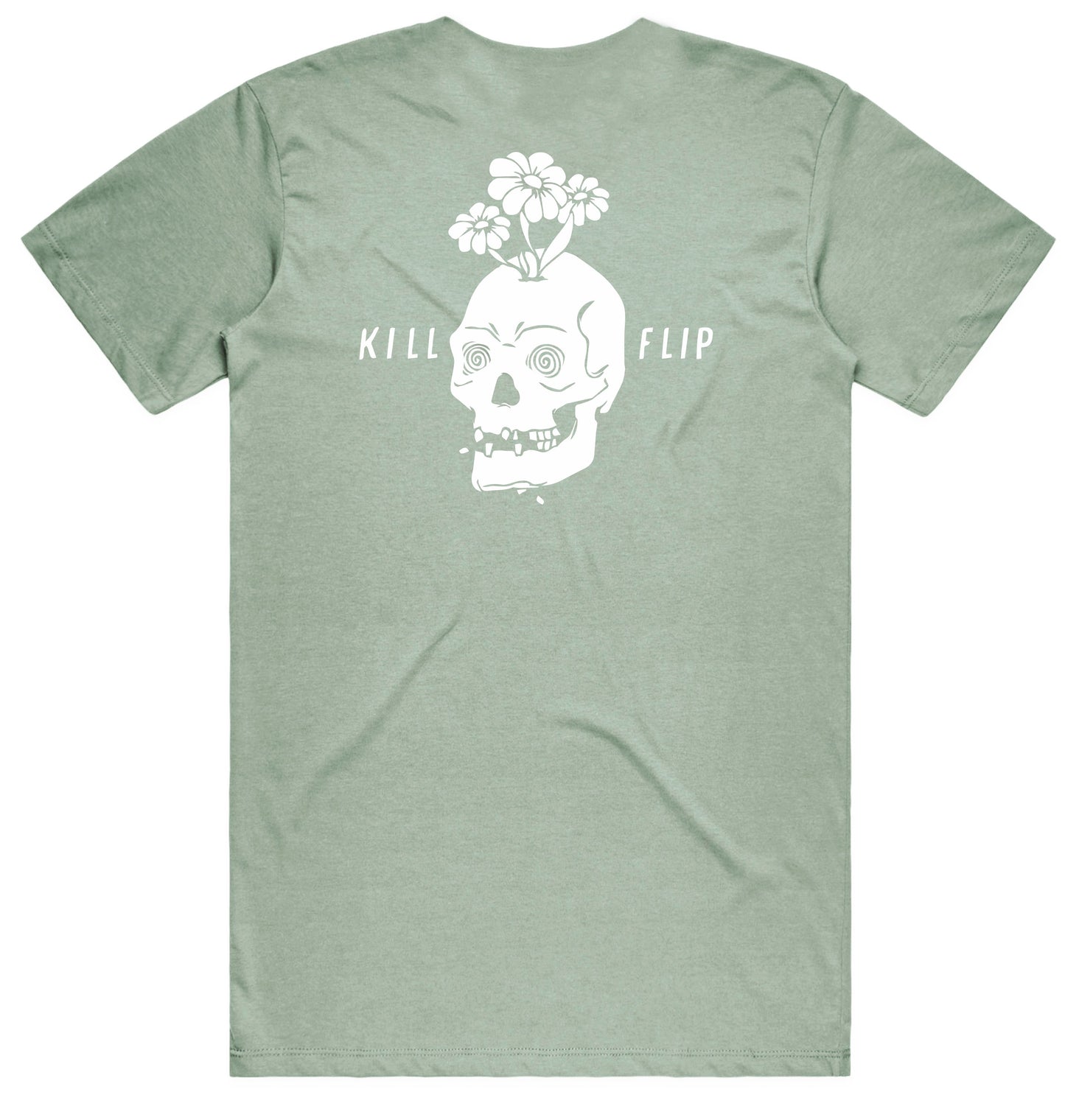 Skull Flower Tee Men - Greywash