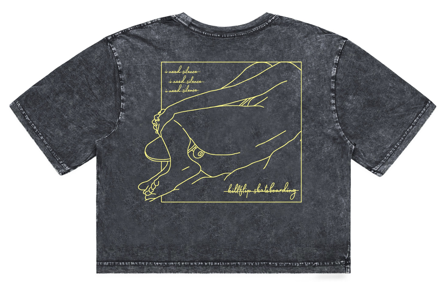 Sleeping Girl Crop Tee Women - Blackwash
