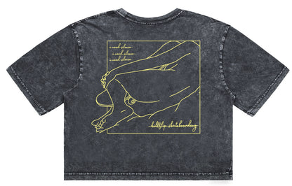 Sleeping Girl Crop Tee Women - Blackwash