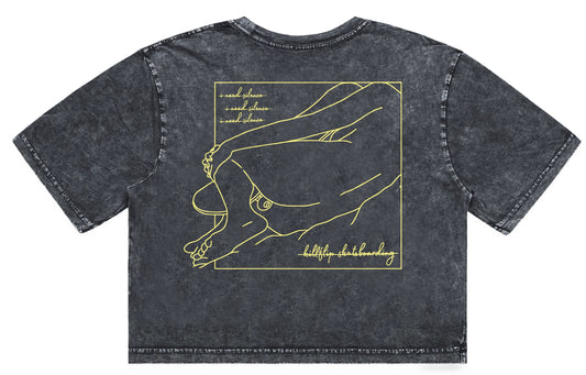 Sleeping Girl Crop Tee Women - Blackwash