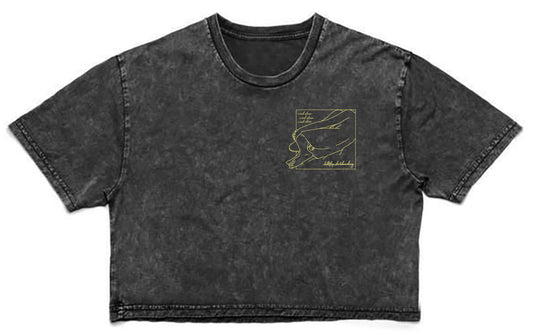 Sleeping Girl Crop Tee Women - Blackwash