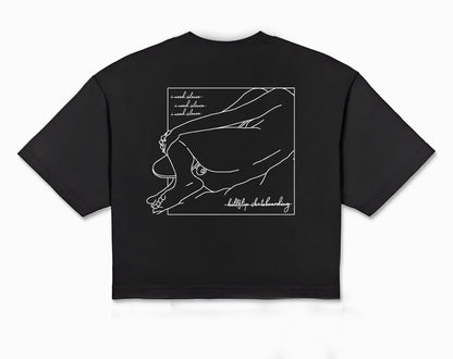 Sleeping Girl Crop Tee Women - Black
