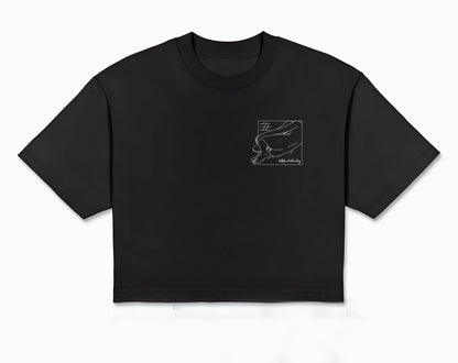 Sleeping Girl Crop Tee Women - Black