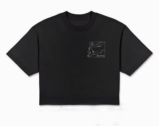 Sleeping Girl Crop Tee Women - Black