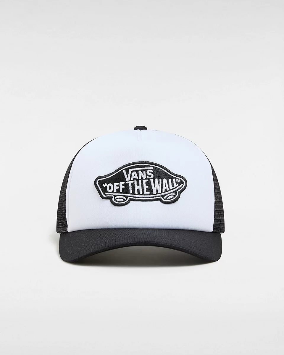 Classic Patch Curved Bill Trucker Hat - Black/White