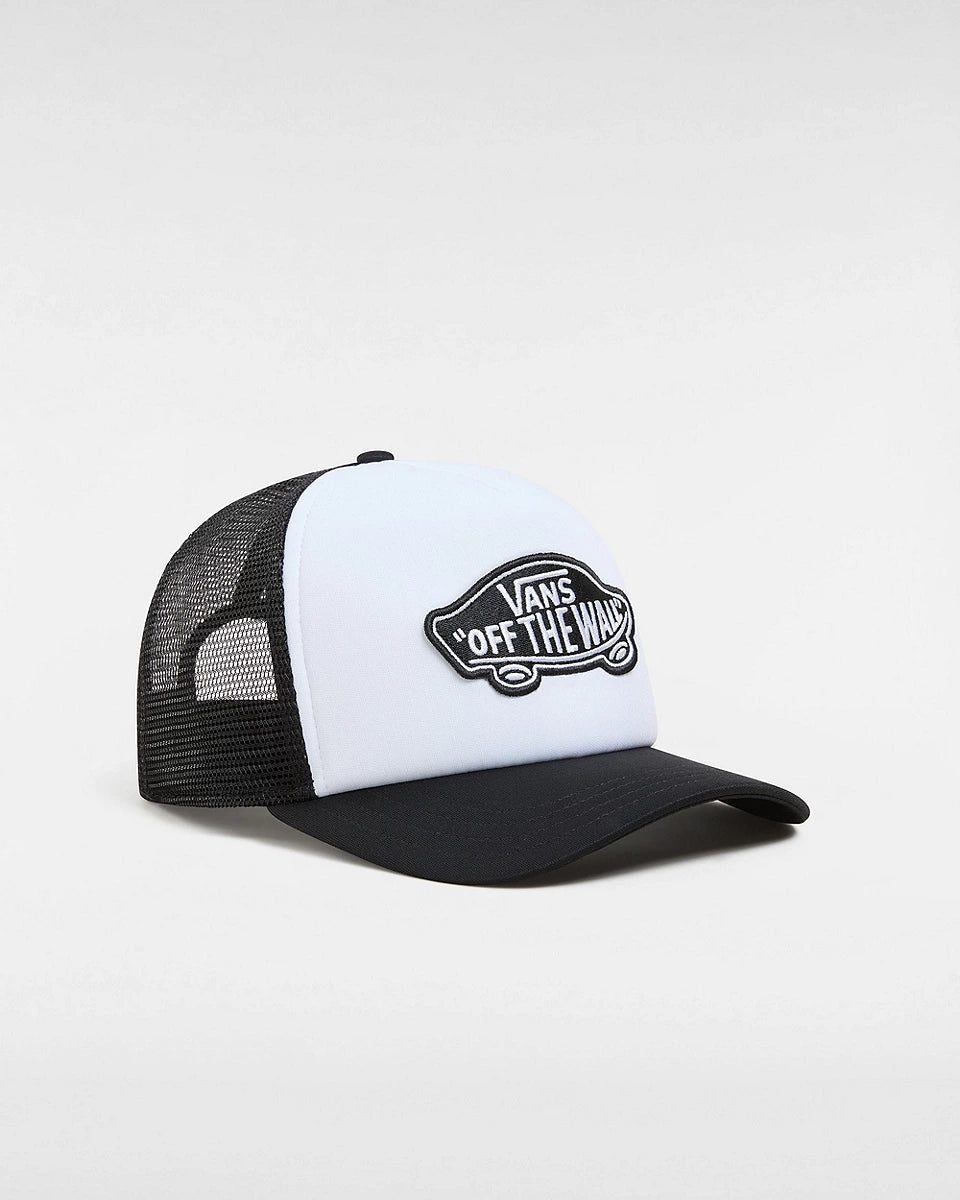 Classic Patch Curved Bill Trucker Hat - Black/White