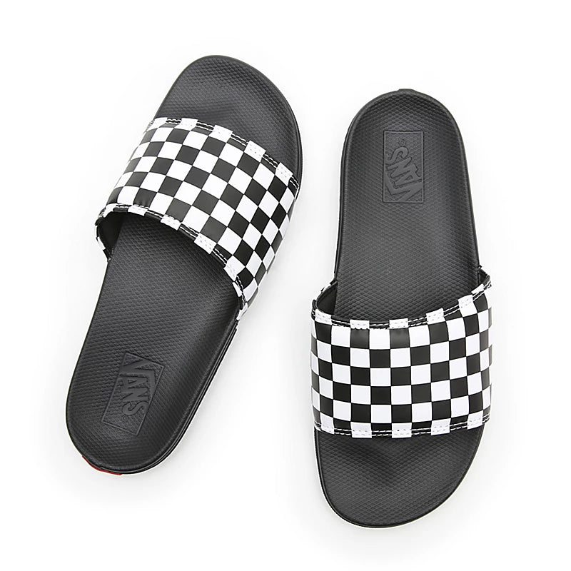 La Costa Slide - On Shoes - Checkerboard True White/Black