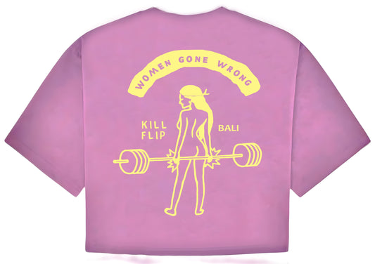 Women Wrong Crop Tee - Purplewash