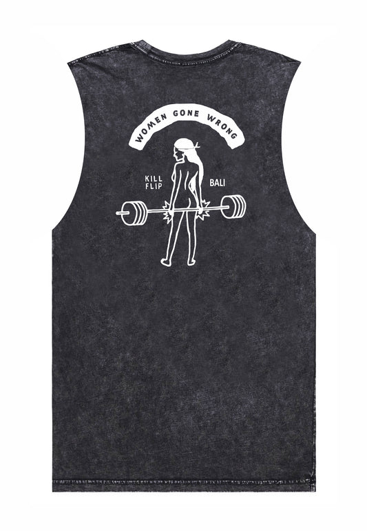 Women Wrong Muscle Tee Men - Blackwash