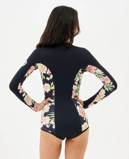 RC Women's Coastal Palms G-Bomb L/SL Hi Cut Springsuit -Black/Black